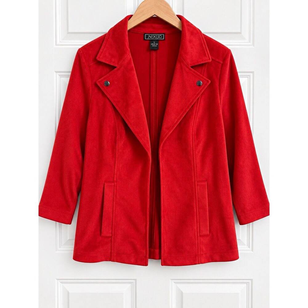 NYCC New York Clothing Co. Womens XL Red Basic Jacket Front Collared